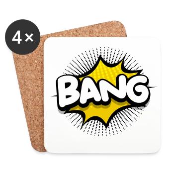 explosion, bang, boom - Dessous de verre (lot de 4) - blanc - Devant