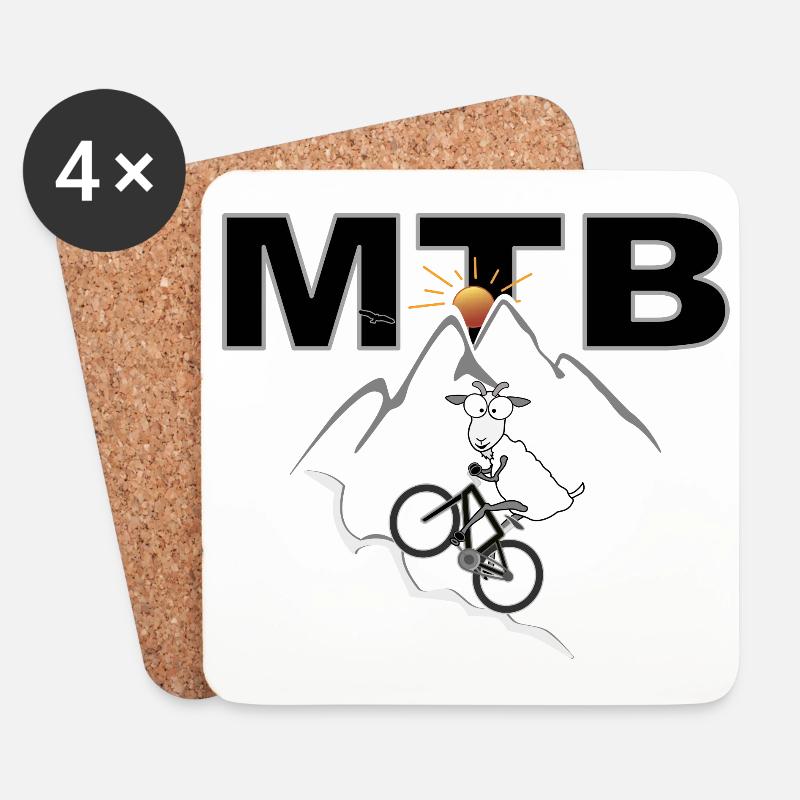MTB Bergziege - Untersetzer (4er-Set) - Weiß
