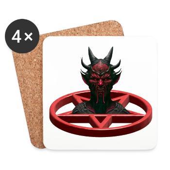 Devil Pentagram Satan Horreur - Dessous de verre (lot de 4) - blanc - Devant