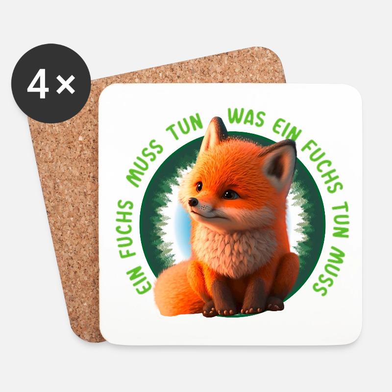 Ein Fuchs muss tun was ein Fuchs tun muss - Untersetzer (4er-Set) - Weiß