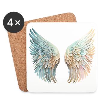 Mirrored pastel angel wings - Coasters (set of 4) - white - Front