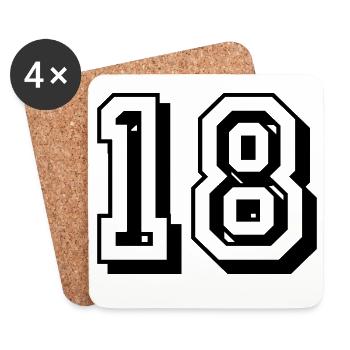 18th birthday of legal age - Coasters (set of 4) - white - Front