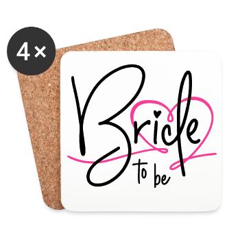 BRIDE TO BE HEART BACHELORETTE PARTY BRIDE - Coasters (set of 4) - white - Front