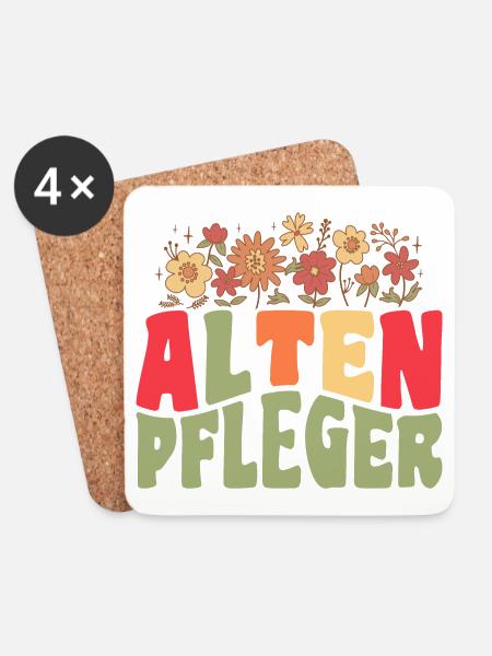 Altenpfleger Pfleger Altenpflegerin Altenpflege - Untersetzer (4er-Set) - Weiß