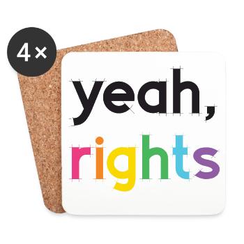 Pride Month LGBT - yes, Rights - Coasters (set of 4) - white - Front