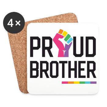 LGBT Pride Month - Proud Brother - Coasters (set of 4) - white - Front