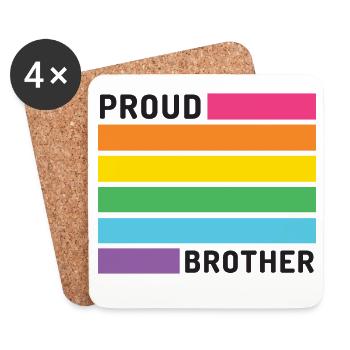 Pride Month LGBT - Proud Brother - Coasters (set of 4) - white - Front