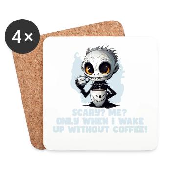 Kaffee Morgenmuffel Mitarbeiter Spruch Fun Tshirt - Untersetzer (4er-Set) - Weiß - Vorne