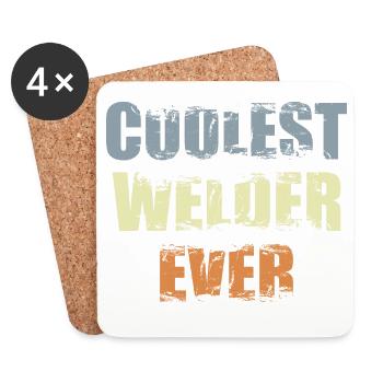 Soudeur cool - Dessous de verre (lot de 4) - blanc - Devant