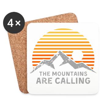 Mountains Are Calling Sunset Stripes - Coasters (set of 4) - white - Front