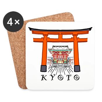 Japan, Kyoto, Fushimi Inari- Taisha Shrine - Coasters (set of 4) - white - Front