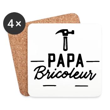 Papa Bricoleur : Cadeau Idéal ! - Dessous de verre (lot de 4) - blanc - Devant