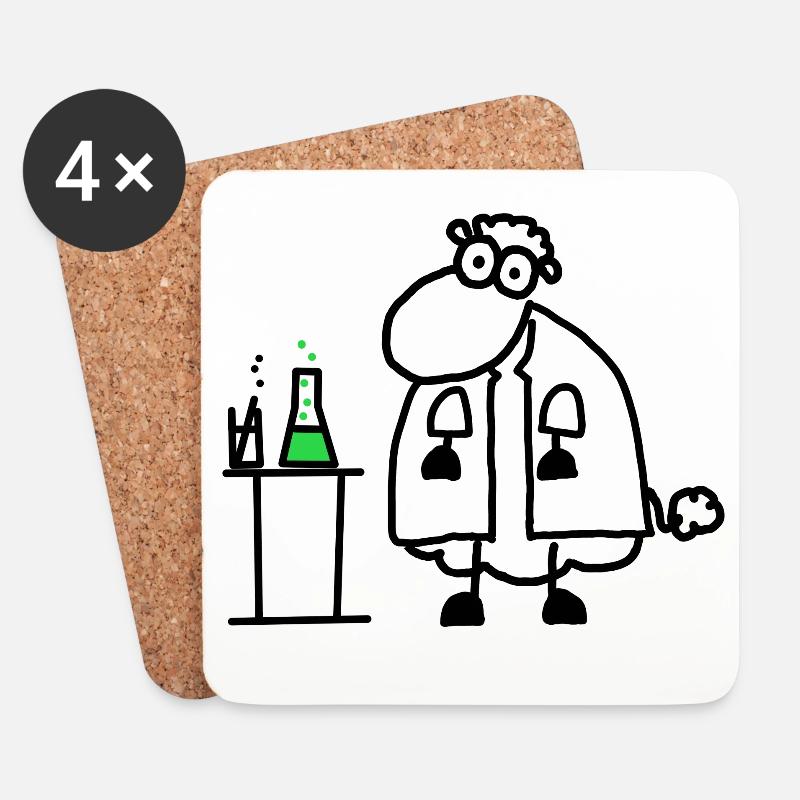 Chemieschaf - Untersetzer (4er-Set) - Weiß