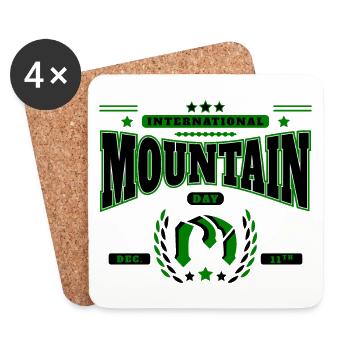 International Mountain Day, December 11th - Coasters (set of 4) - white - Front