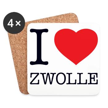 I LOVE ZWOLLE - Untersetzer (4er-Set) - Weiß - Vorne