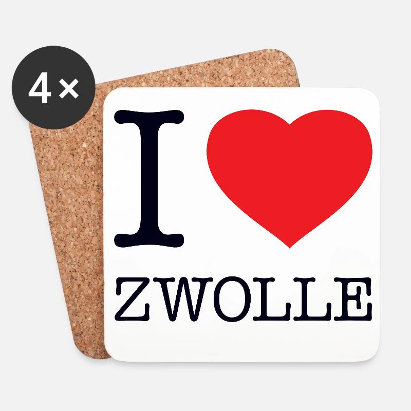 I LOVE ZWOLLE - Untersetzer (4er-Set) - Weiß