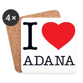 I LOVE ADANA - Untersetzer (4er-Set) - Weiß - Vorne