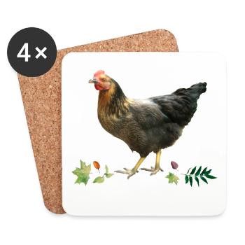 Chicken - Coasters (set of 4) - white - Front
