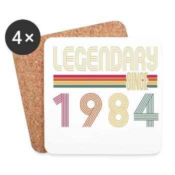 Vintage 1984 né Vintage rétro anniversaire - Dessous de verre (lot de 4) - blanc - Devant