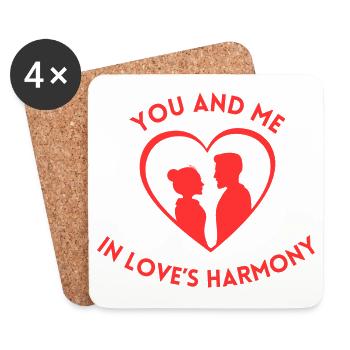 You and me In love s harmony - Untersetzer (4er-Set) - Weiß - Vorne