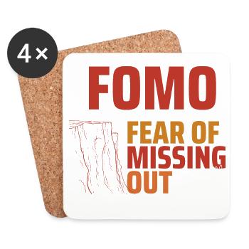 FOMO Club Cliff Typography - Coasters (set of 4) - white - Front