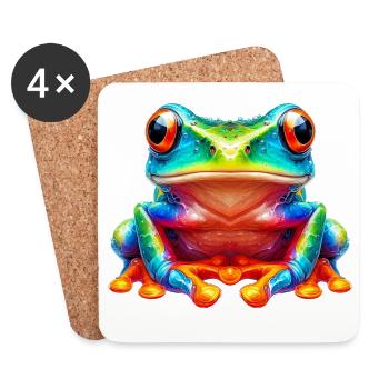 Grenouille - Dessous de verre (lot de 4) - blanc - Devant