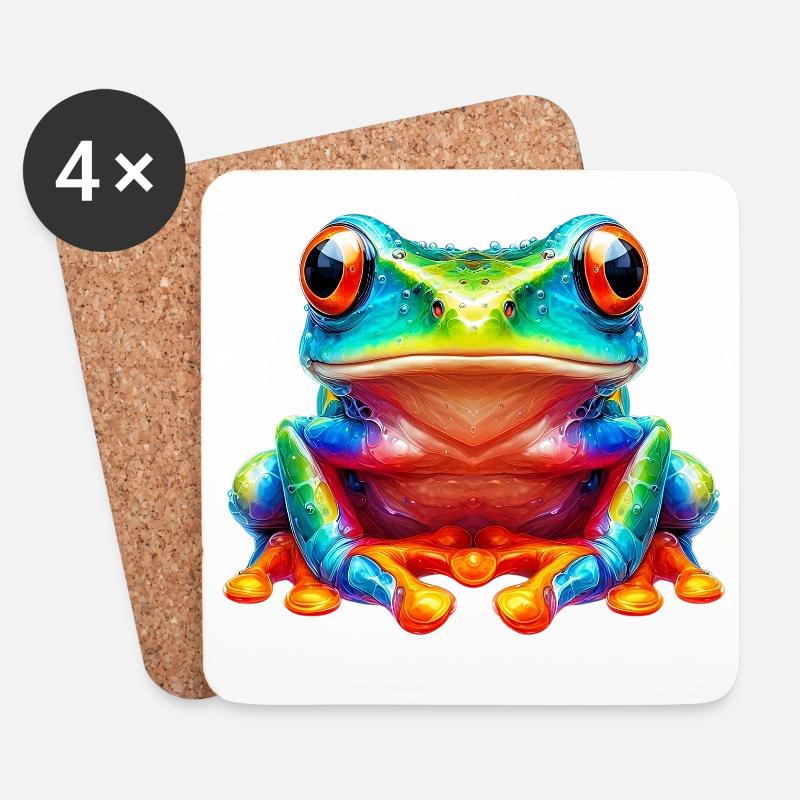 Frosch - Untersetzer (4er-Set) - Weiß