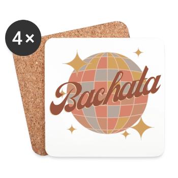 Bachata Disco Retro Glow - Dessous de verre (lot de 4) - blanc - Devant