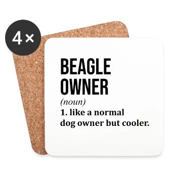 Beagle - Untersetzer (4er-Set) - Weiß - Vorne