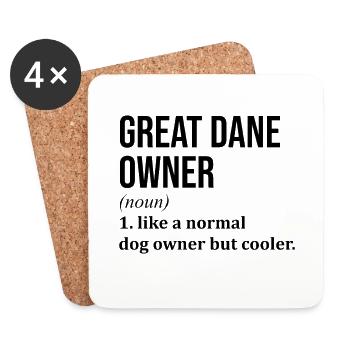 Dogue allemand - Dessous de verre (lot de 4) - blanc - Devant