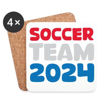 Équipe de football des Pays-Bas 2024 Logo d’icône de fan de football - Dessous de verre (lot de 4) - blanc - Devant