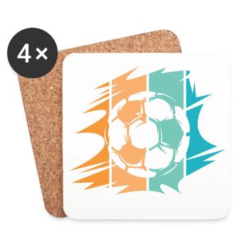 icône de boule d’illustration de club d’équipe de football rétro - Dessous de verre (lot de 4) - blanc - Devant