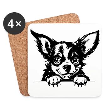Frescher Chihuahua - Untersetzer (4er-Set) - Weiß - Vorne