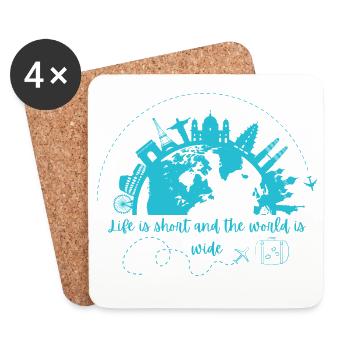 Abenteuer Weltreise Design - Untersetzer (4er-Set) - Weiß - Vorne