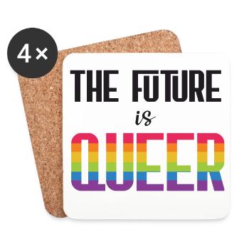 LGBTQ Pride Month - Die Zukunft ist queer - Untersetzer (4er-Set) - Weiß - Vorne