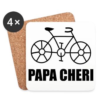 DAD. FATHER'S DAY. HAPPY FATHER'S DAY. HAPPY BIRTHDAY. - Coasters (set of 4) - white - Front
