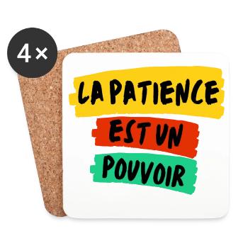 La Patience, Un Pouvoir Coloré - Dessous de verre (lot de 4) - blanc - Devant