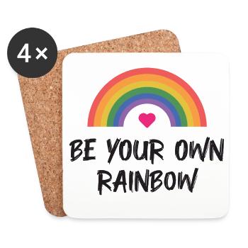 Mois de la fierté LGBT - Soyez votre propre arc-en-ciel - Dessous de verre (lot de 4) - blanc - Devant