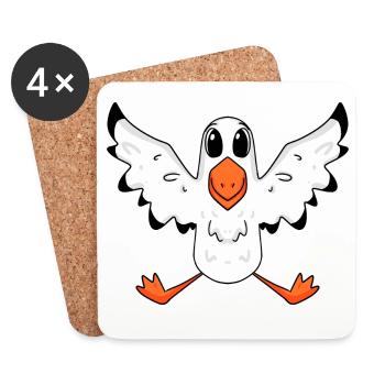 Mouette, Mer Du Nord, Oiseau - Dessous de verre (lot de 4) - blanc - Devant