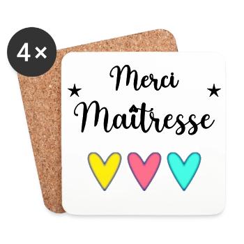 MISTRESS. THANK YOU. THANK YOU MISTRESS. MASTERS' GIFT - Coasters (set of 4) - white - Front