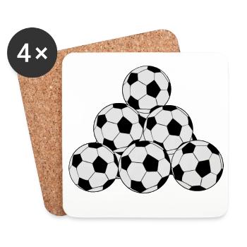 Un tas de ballons de football - Dessous de verre (lot de 4) - blanc - Devant