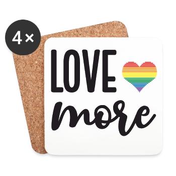 LGBT Pride Month - Love More - Coasters (set of 4) - white - Front