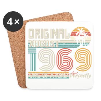 August 1969 anniversaire August 1969 cadeau - Dessous de verre (lot de 4) - blanc - Devant
