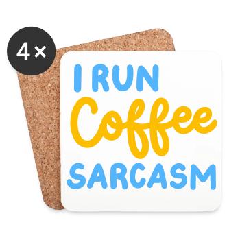 Kaffee und Sarkasmus - Untersetzer (4er-Set) - Weiß - Vorne