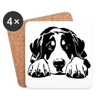 Greater Swiss Mountain Dog - Coasters (set of 4) - white - Front