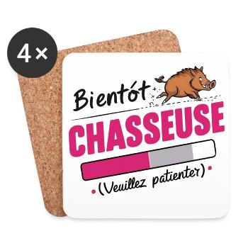 bientôt chasseuse - Dessous de verre (lot de 4) - blanc - Devant