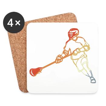 Fan de crosse style rétro - Dessous de verre (lot de 4) - blanc - Devant