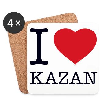 I LOVE KAZAN - Untersetzer (4er-Set) - Weiß - Vorne