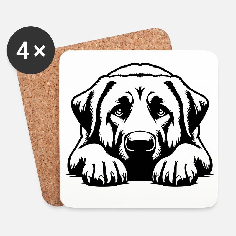 Kangal Kopf mit Pfoten - Untersetzer (4er-Set) - Weiß