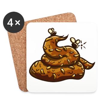 Poop pile Uahaha! - Coasters (set of 4) - white - Front